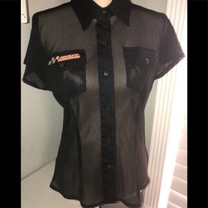 Harley Davidson black mesh shirt